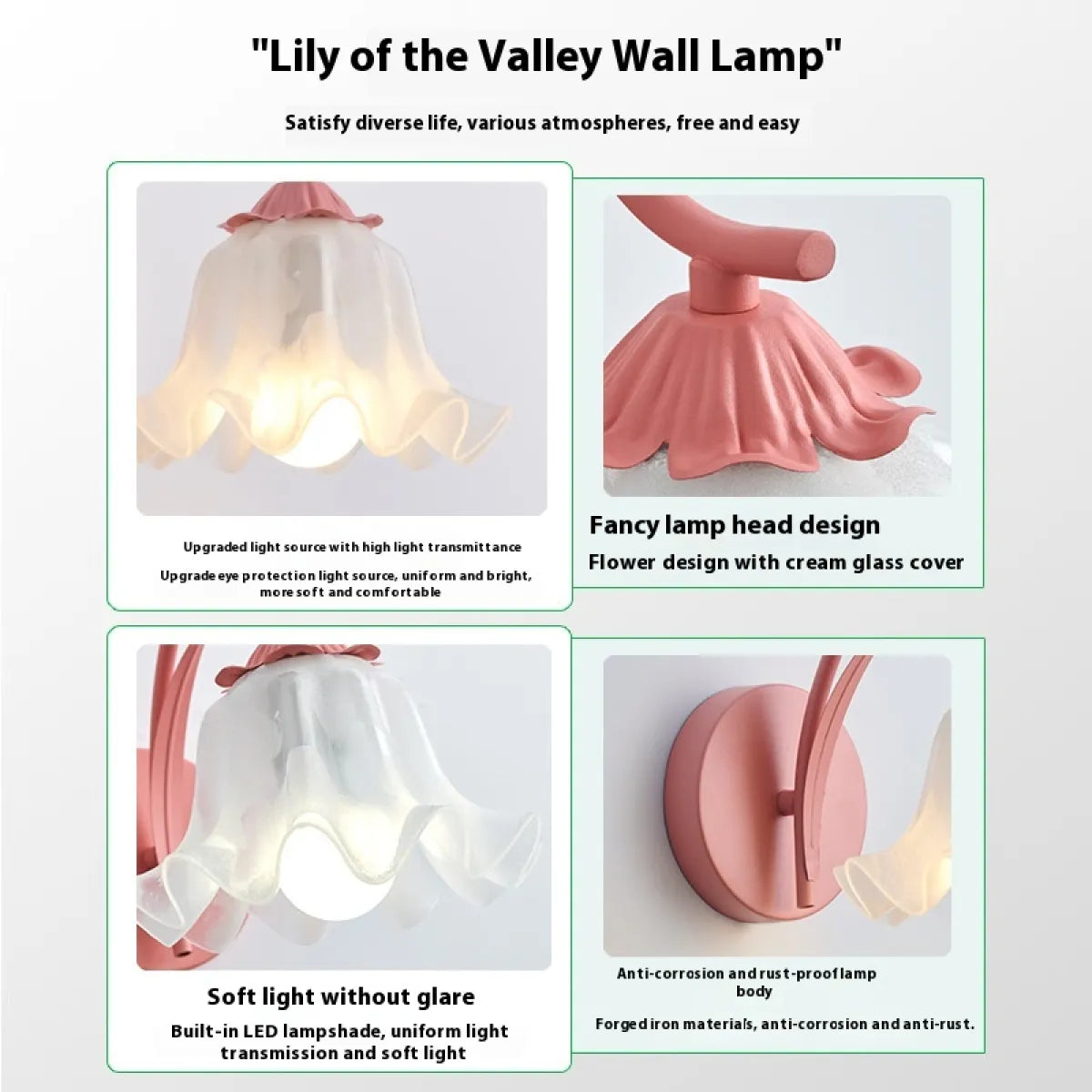 Retro Girl Head Flower Wall Lamp