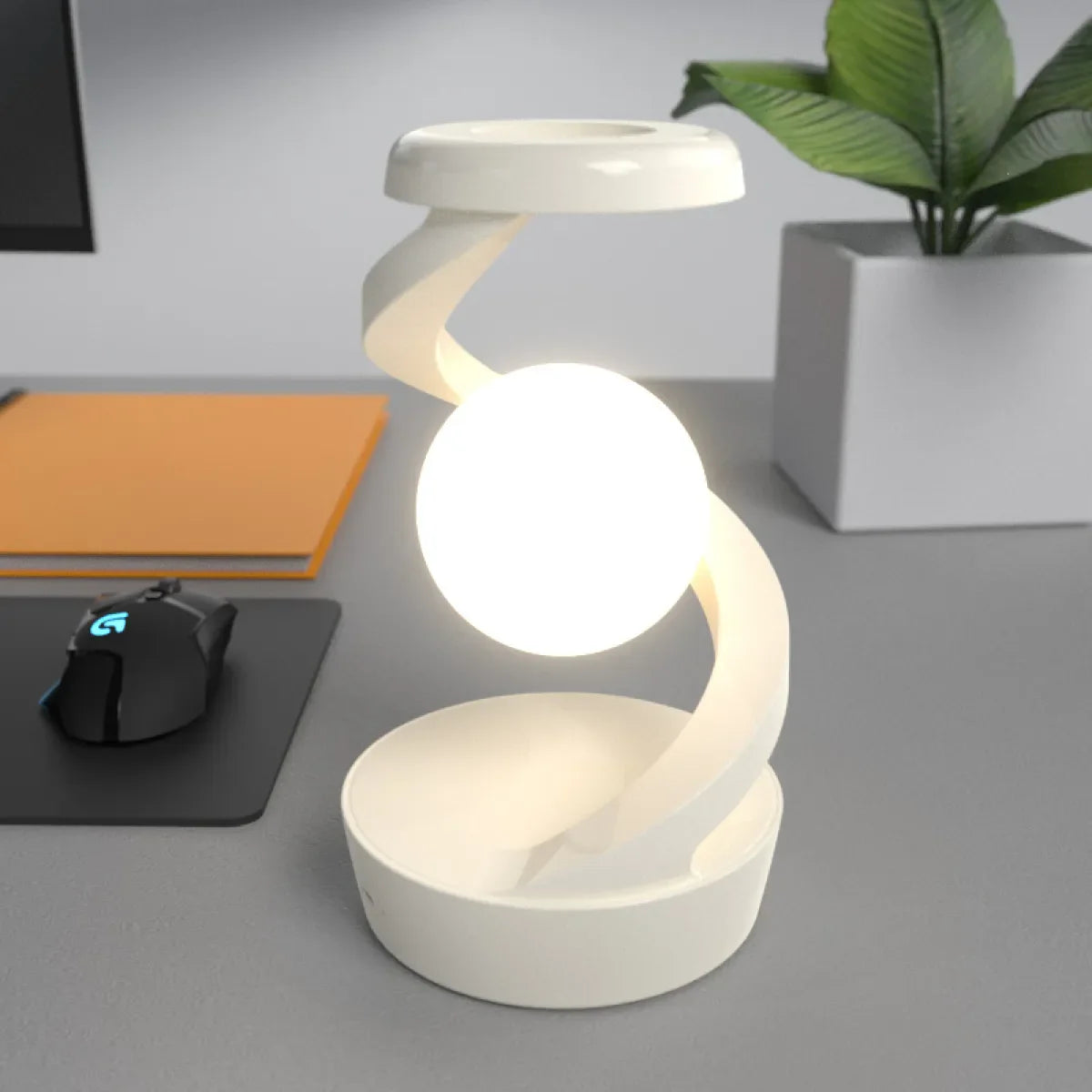 Rotating Moon Wireless Charging Lamp